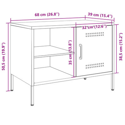 vidaXL TV-Schrank Rosa 68x39x50,5 cm Stahl