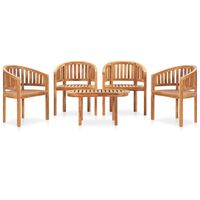 vidaXL 5-tlg. Garten-Lounge-Set Massivholz Teak