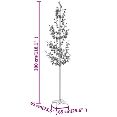 vidaXL LED-Baum mit Kirschblüten Warmweiß 368 LEDs 300 cm