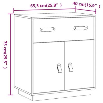 vidaXL Sideboard Grau 65,5x40x75 cm Massivholz Kiefer