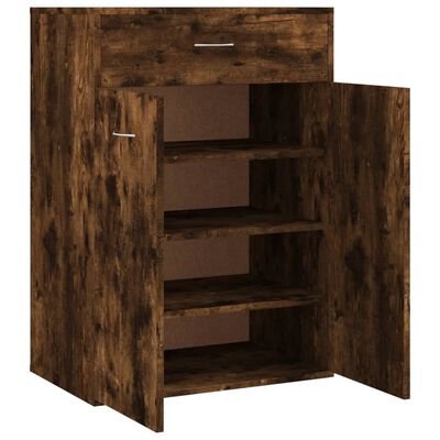 vidaXL Schuhschrank Räuchereiche 60x35x84 cm Holzwerkstoff