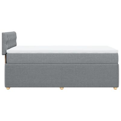 vidaXL Boxspringbett mit Matratze Hellgrau 90x200 cm Stoff