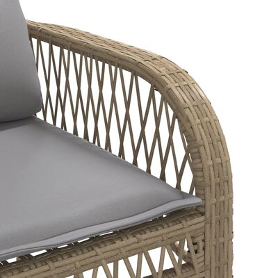 vidaXL 4-tlg. Garten-Sofagarnitur mit Kissen Beige Poly Rattan