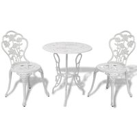 vidaXL 3-tlg. Bistro-Set Aluminiumguss Weiß