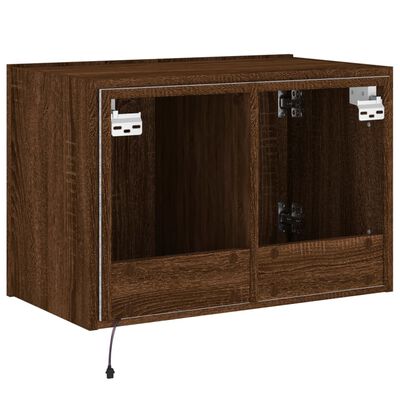 vidaXL TV-Wandschrank mit LED-Leuchten Braun Eichen-Optik 60x35x41 cm