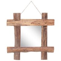 vidaXL Holzspiegel Natur 50x50 cm Altholz Massiv