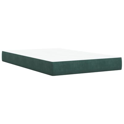 vidaXL Boxspringbett mit Matratze Dunkelgrün 120x200 cm Samt