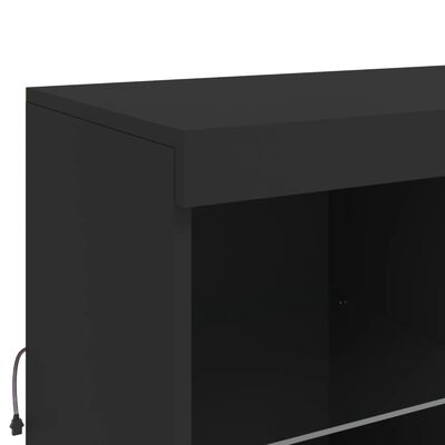 vidaXL Sideboard mit LED-Leuchten Schwarz 283x37x100 cm