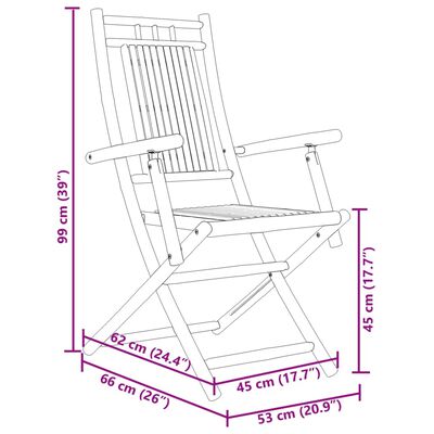 vidaXL 3-tlg. Bistro-Set Bambus