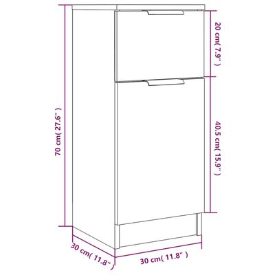 vidaXL Sideboard Grau Sonoma 30x30x70 cm Holzwerkstoff