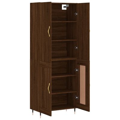 vidaXL Highboard Braun Eichen-Optik 69,5x34x180 cm Holzwerkstoff