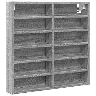 vidaXL Vitrinenschrank Grau Sonoma 60x8,5x58 cm Holzwerkstoff