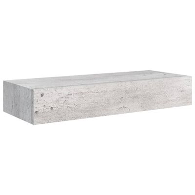 vidaXL Wandregale mit Schubladen 2 Stk. Betongrau 60x23,5x10 cm MDF