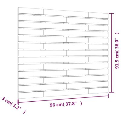 vidaXL Wand-Kopfteil Honigbraun 96x3x91,5 cm Massivholz Kiefer