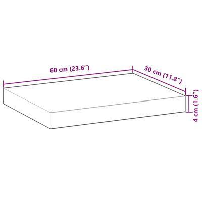 vidaXL Schweberegale 2 Stk. 60x30x4 cm Massivholz Akazie Unbehandelt