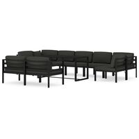 vidaXL 10-tlg. Garten-Lounge-Set mit Kissen Aluminium Anthrazit