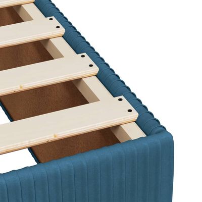 vidaXL Boxspringbett mit Matratze Blau 90x190 cm Samt