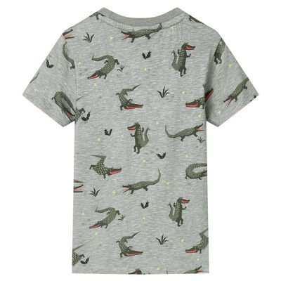 Kinder-T-Shirt Helles Khaki Melange 116