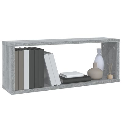 vidaXL Würfelregale 2 Stk. Grau Sonoma 60x15x23 cm Holzwerkstoff