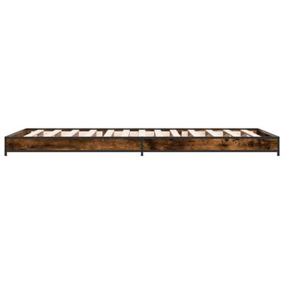 vidaXL Bettgestell Räuchereiche 75x190 cm Holzwerkstoff und Metall