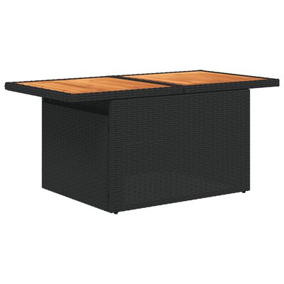 vidaXL 5-tlg. Garten-Sofagarnitur mit Kissen Schwarz Poly Rattan