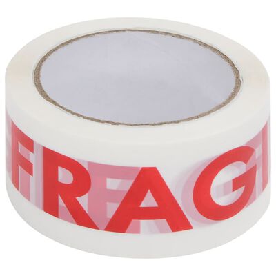 vidaXL Paketklebeband 12 Stk. FRAGILE Aufdruck Weiß 48 mm x 66 m