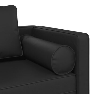 vidaXL Chaiselongue mit Kissen Schwarz Kunstleder