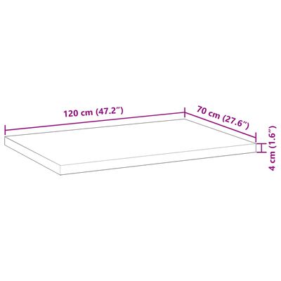 vidaXL Schreibtischplatte Unbehandelt 120x70x4 cm Massivholz Akazie