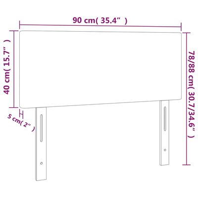 vidaXL LED Kopfteil Rosa 90x5x78/88 cm Samt