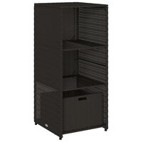 vidaXL Gartenschrank Schwarz 50x55x115 cm Poly Rattan