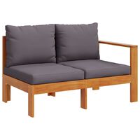 vidaXL Gartensofa mit 1 Armlehne 2-Sitzer Massivholz Akazie