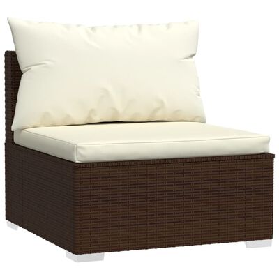 vidaXL 12-tlg. Garten-Lounge-Set mit Kissen Poly Rattan Braun