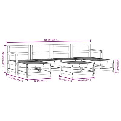 vidaXL 7-tlg. Garten-Lounge-Set Kiefernholz Imprägniert