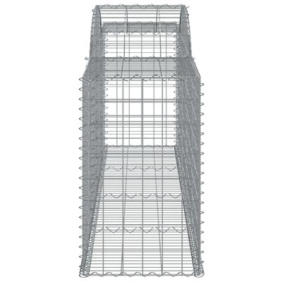 vidaXL Gabione mit Hochbogen 300x50x80/100 cm Verzinktes Eisen