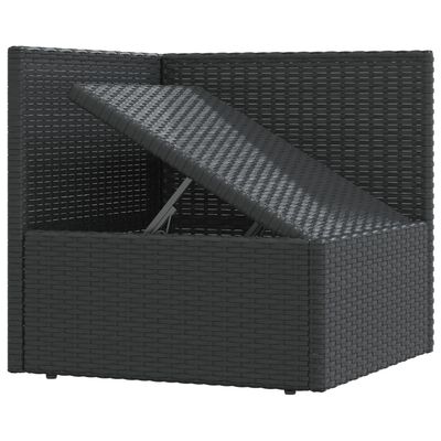 vidaXL 7-tlg. Garten-Lounge-Set mit Kissen Schwarz Poly Rattan