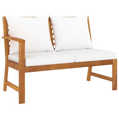 vidaXL 6-tlg. Garten-Lounge-Set mit Auflagen Creme Massivholz Akazie