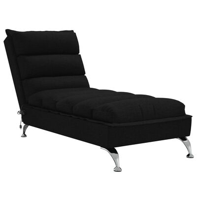 vidaXL Massage-Chaiselongue mit Kissen Schwarz Stoff