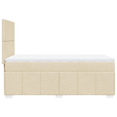 vidaXL Boxspringbett mit Matratze Creme 100x200 cm Stoff