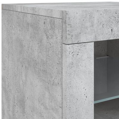 vidaXL Sideboard mit LED-Leuchten Betongrau 123x37x67 cm