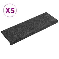 vidaXL Treppenmatten 5 Stk. Grau 65x21x4 cm Nadelvlies