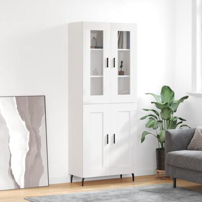 vidaXL Highboard Hochglanz-Weiß 69,5x34x180 cm Holzwerkstoff