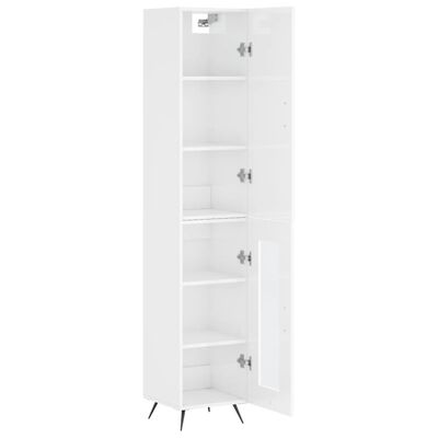 vidaXL Highboard Hochglanz-Weiß 34,5x34x180 cm Holzwerkstoff