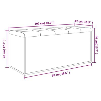 vidaXL Sitzbank mit Stauraum Braun Eiche 102x42x45 cm Holzwerkstoff