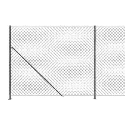 vidaXL Maschendrahtzaun mit Bodenflansch Anthrazit 1,4x25 m