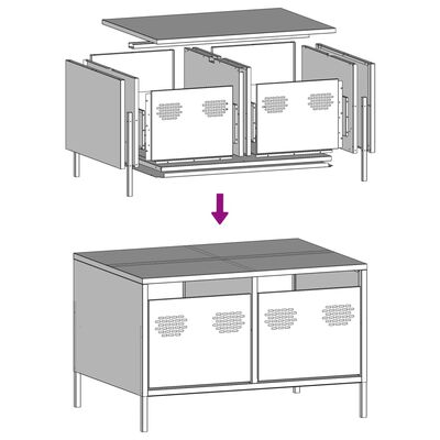 vidaXL TV-Schrank Rosa 68x50x43,5 cm Kaltgewalzter Stahl