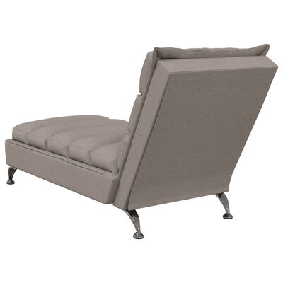 vidaXL Massage-Chaiselongue mit Kissen Taupe Stoff