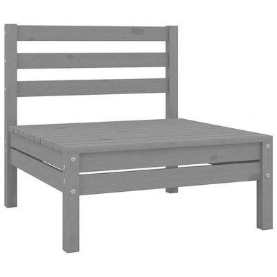 vidaXL 6-tlg. Garten-Lounge-Set Grau Kiefer Massivholz