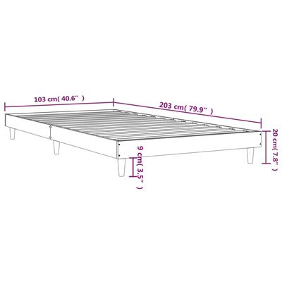 vidaXL Bettgestell ohne Matratze Braun Eiche 100x200 cm Holzwerkstoff