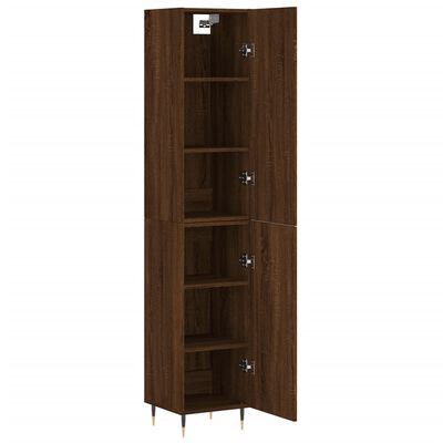 vidaXL Highboard Braun Eichen-Optik 34,5x34x180 cm Holzwerkstoff