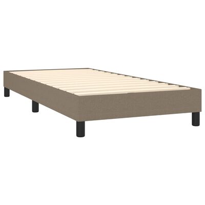 vidaXL Boxspringbett mit Matratze & LED Taupe 90x200 cm Stoff